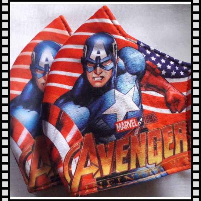 Khẩu trang vải CAO CẤP, màu đỏ siêu nhân, size bé trai lớn