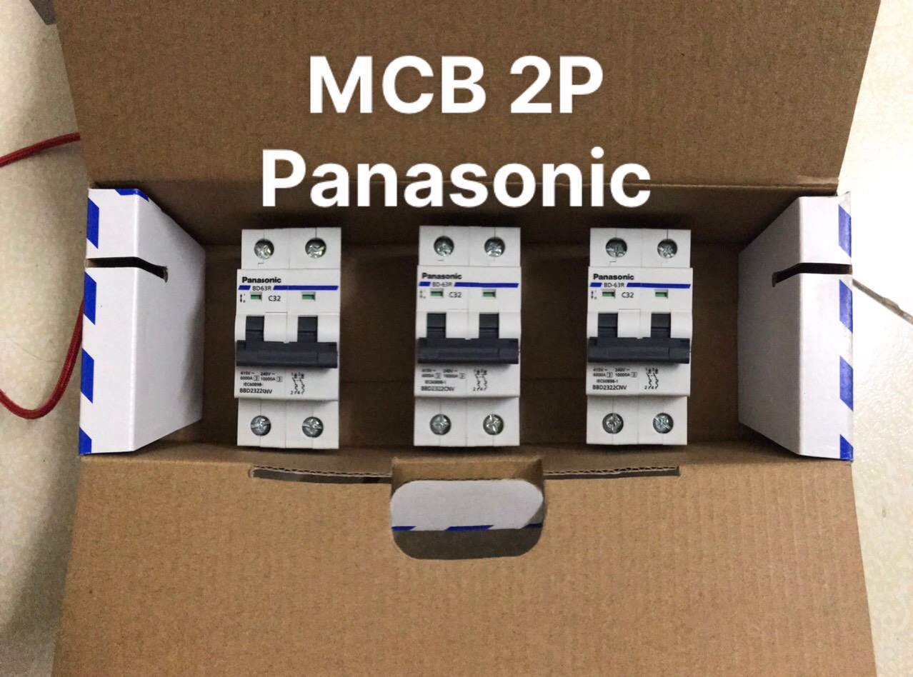 Cầu dao tự động Aptomat Mcb Cb 2P 2 Pha 2 tép Panasonic 50A 63A