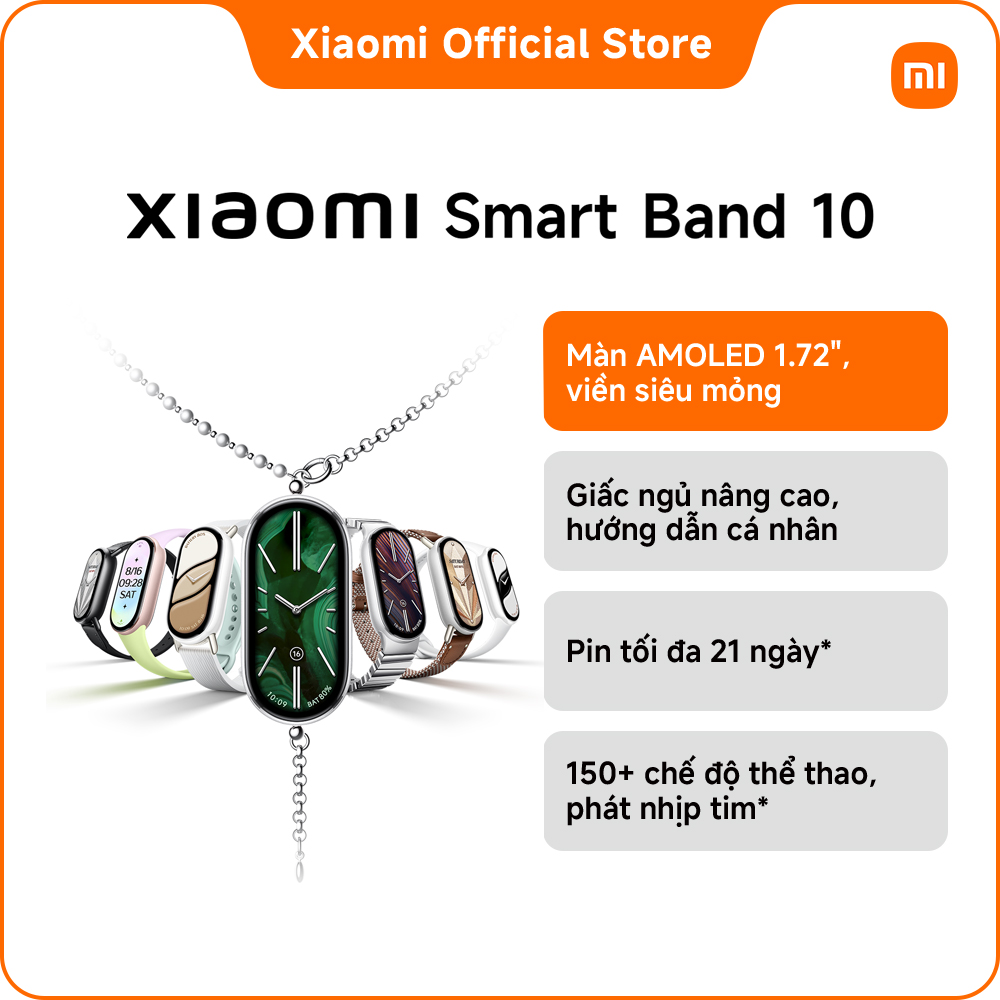 [New]  Xiaomi Smart Band 10 Glimmer Edition Glimmer Gold & Xiaomi Smart band 10 & Xiaomi Smart Band 10 Ceramic Edition Pearl White
