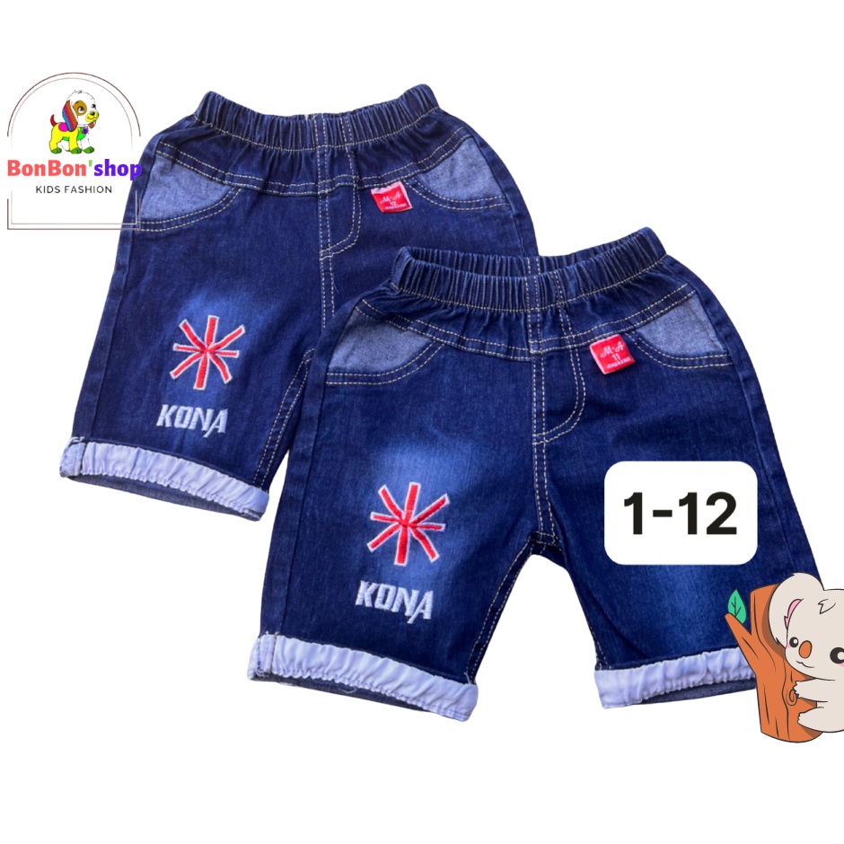 (JEAN BÉ TRAI-8kg-18kg) quần jean ,quần bò ngố lửng vải jean mềm đẹp cho bé trai họa tiết thêu