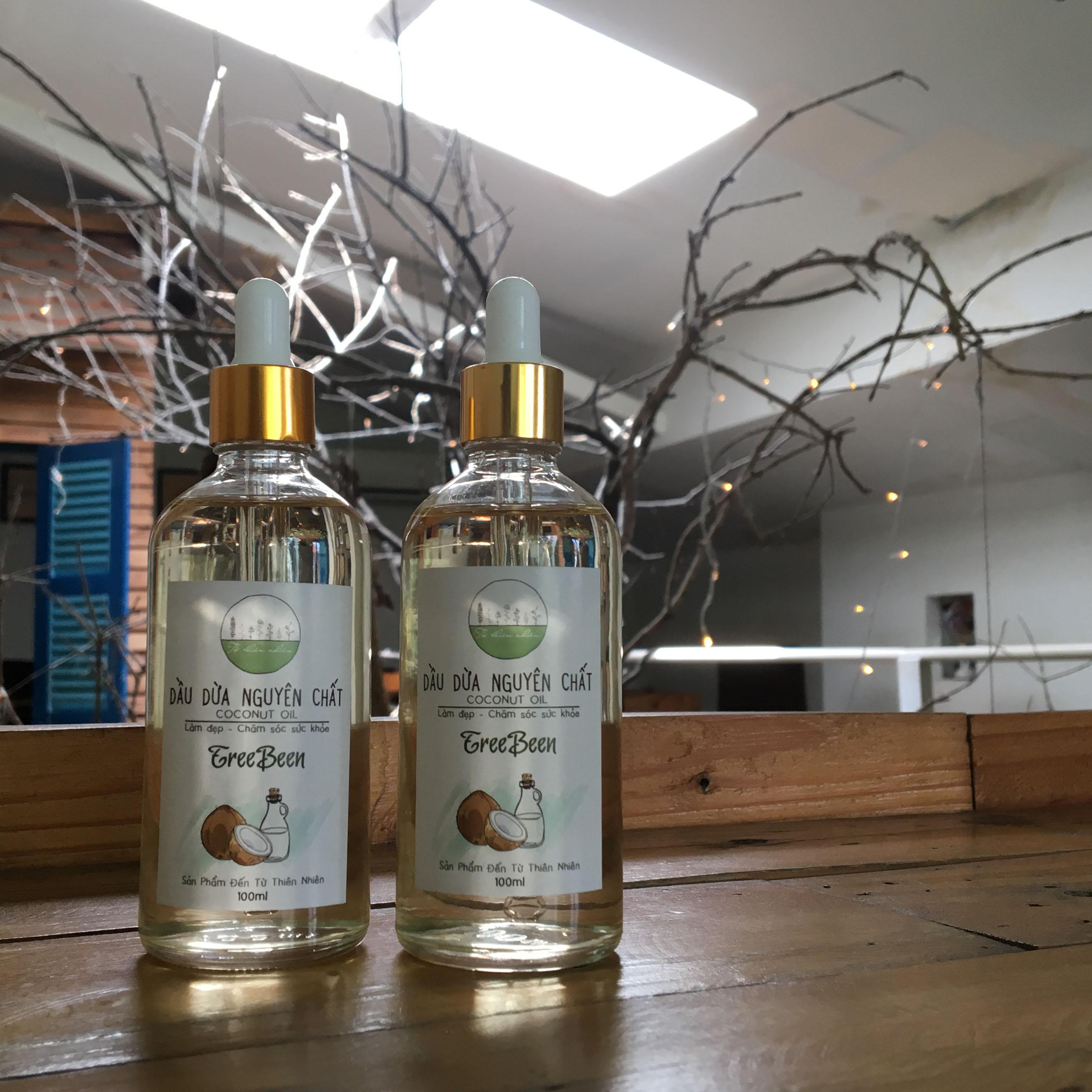 [HCM]2 chai Dầu dừa nguyên chất (nhà làm) TreeBeen 200ml (100ml +100ml) Tuthiennhien
