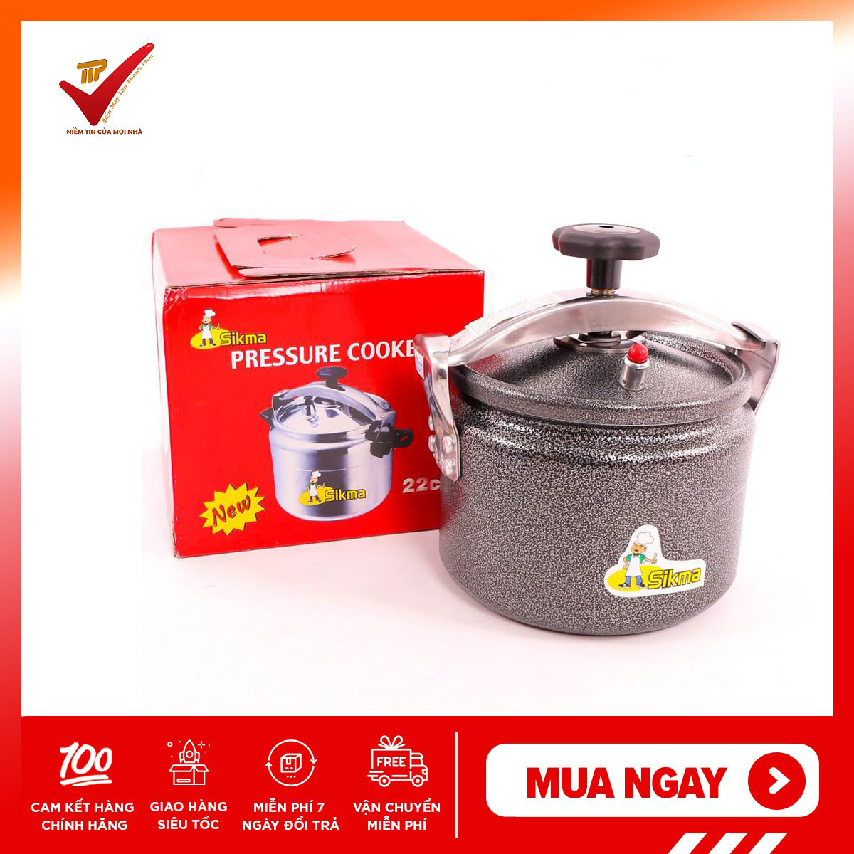 Nồi áp suất dùng cho bếp ga ,bếp điện và bếp hồng ngoại Sikma 18cm SK-18.