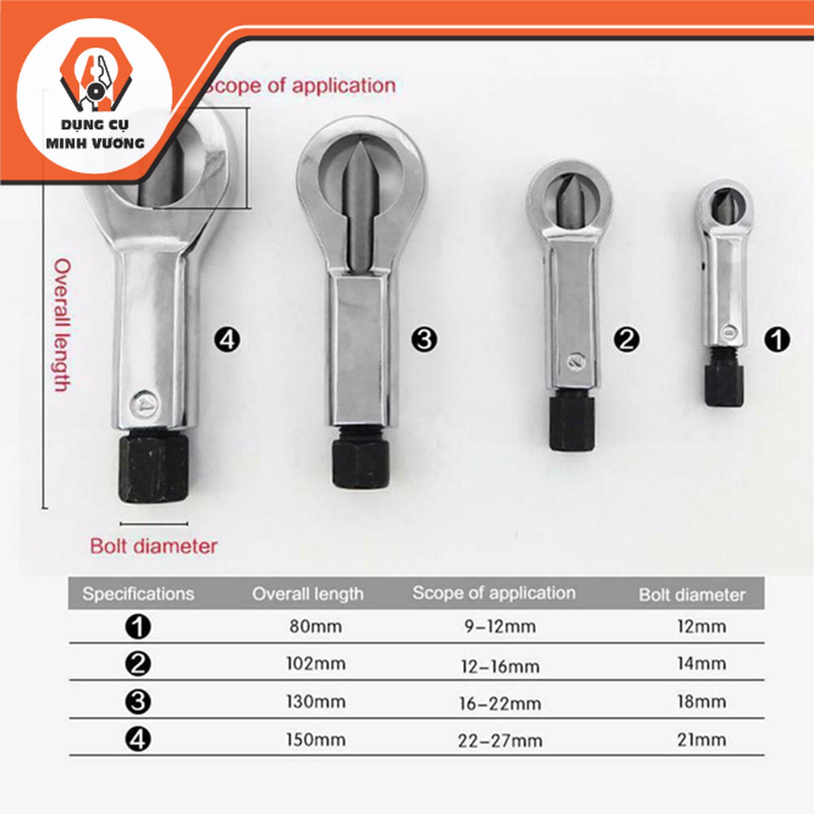 Dụng cụ tháo đai ốc tròn 9-27mm dụng cụ tháo đai ốc bị hư hỏng dụng cụ tháo đai ốc rỉ sét