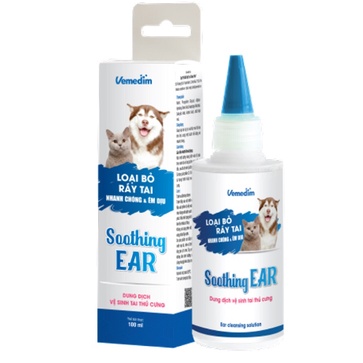Loại bỏ ráy tai -vệ sinh tai cho chó mèo Soothing ear vemedim