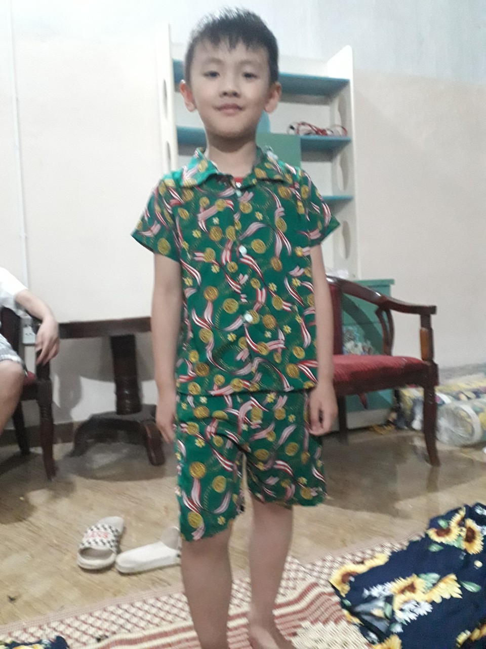 Bộ lanh hoa quả cho bé đi biển chất đẹp giá rẻ