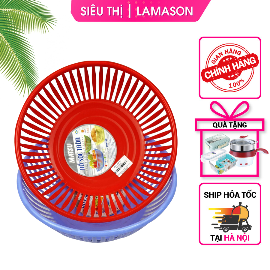 Rổ nhựa tròn, rổ sọc tròn Duy Tân size trung, đựng đồ đa năng Lamason10K