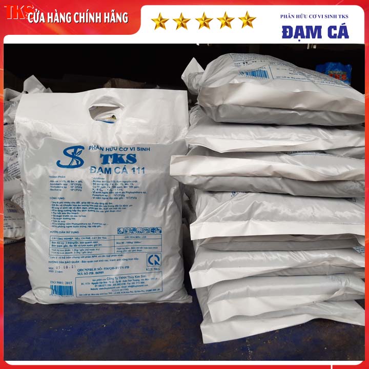 [5KG] Phân Hữu Cơ Vi Sinh Đạm Cá 111 - TKS: Cải Tạo Đất, Giúp Đất Tơi Xốp Giàu Dinh Dưỡng, Kích Rễ và Ngăn ngừa Nấm  Bện Cho Cây Trồng -BAO 5 Kg