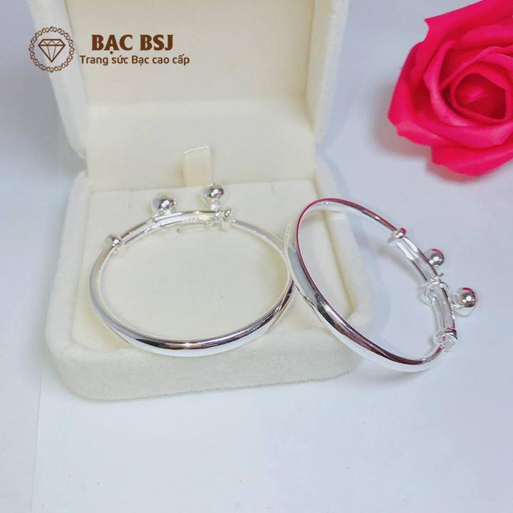 Lắc tay bạc, vòng tay bạc cho trẻ sơ sinh chất liệu bạc ta cao cấp an toàn và tốt cho sức khỏe của bé (Miễn phí khắc tên theo yêu cầu). Bạc BSJ - VTBB02