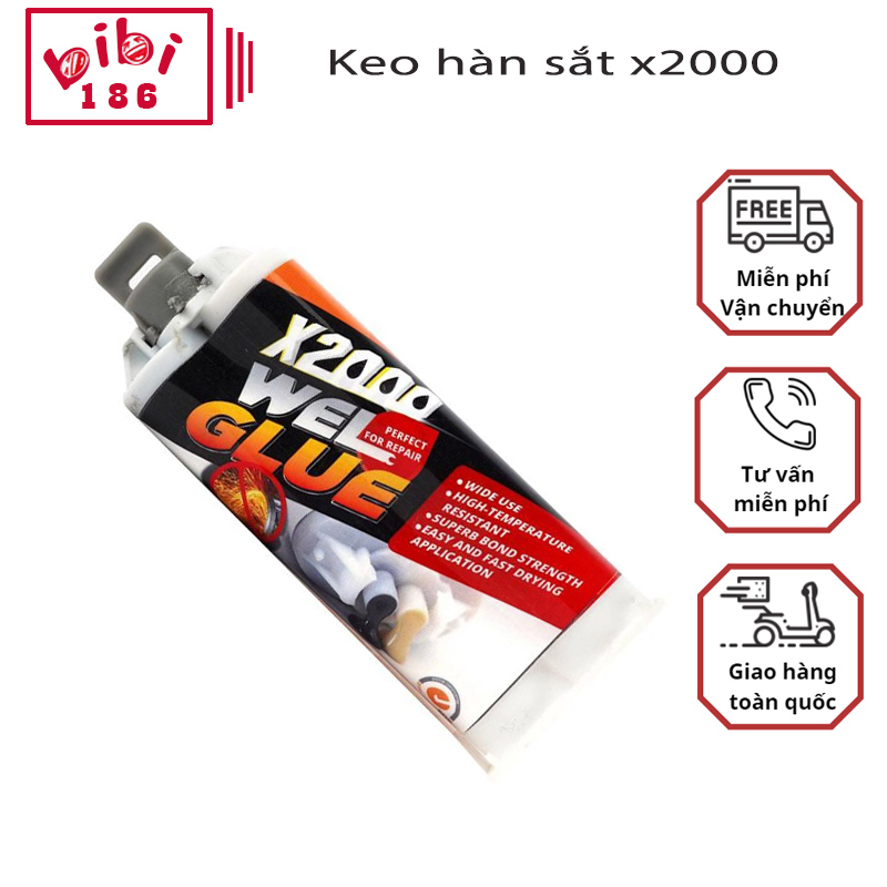 Keo hàn X2000 gắn sắt thép đa năng siêu bền Nhật Bản, keo hàn X2000 chịu nhiệt chịu va chạm tác động mạnh