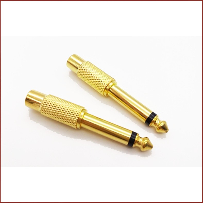 Jack chuyển đổi đầu 6 ly ra av/hoa sen, giá 1 chiếc jc- | đầu nối jack 6.5 sang rca bông sen, rack 6ly bông sen, jack 6ly av