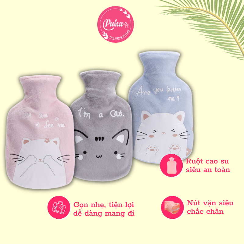 Túi Chườm Bụng Kinh 350ml Túi Nước Nóng Đa Năng Nóng Lạnh Chườm Giảm Đau Bụng, Đau lưng, đai vay gáy.
