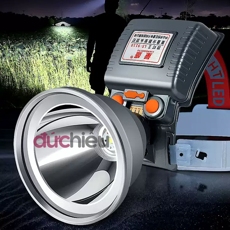 [ Hàng full box ] Đèn pin đội đầu siêu sáng chống nước pin cực khỏe hiển thị pin - Đức Hiếu Shop , đèn pin đeo đầu, đèn pin đội đầu, đèn đeo trán