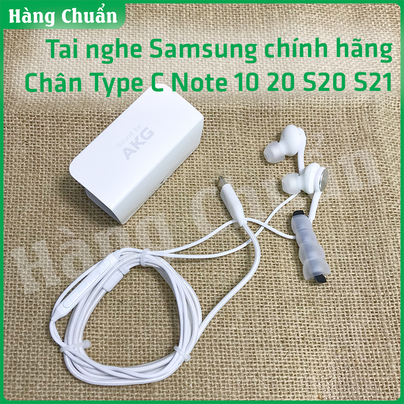 Hàng Chuẩn – Tai nghe Samsung Akg trắng Note 10 20 S20 S21 plus ultra Chính hãng zin theo máy chân Type C chống ồn Có mic