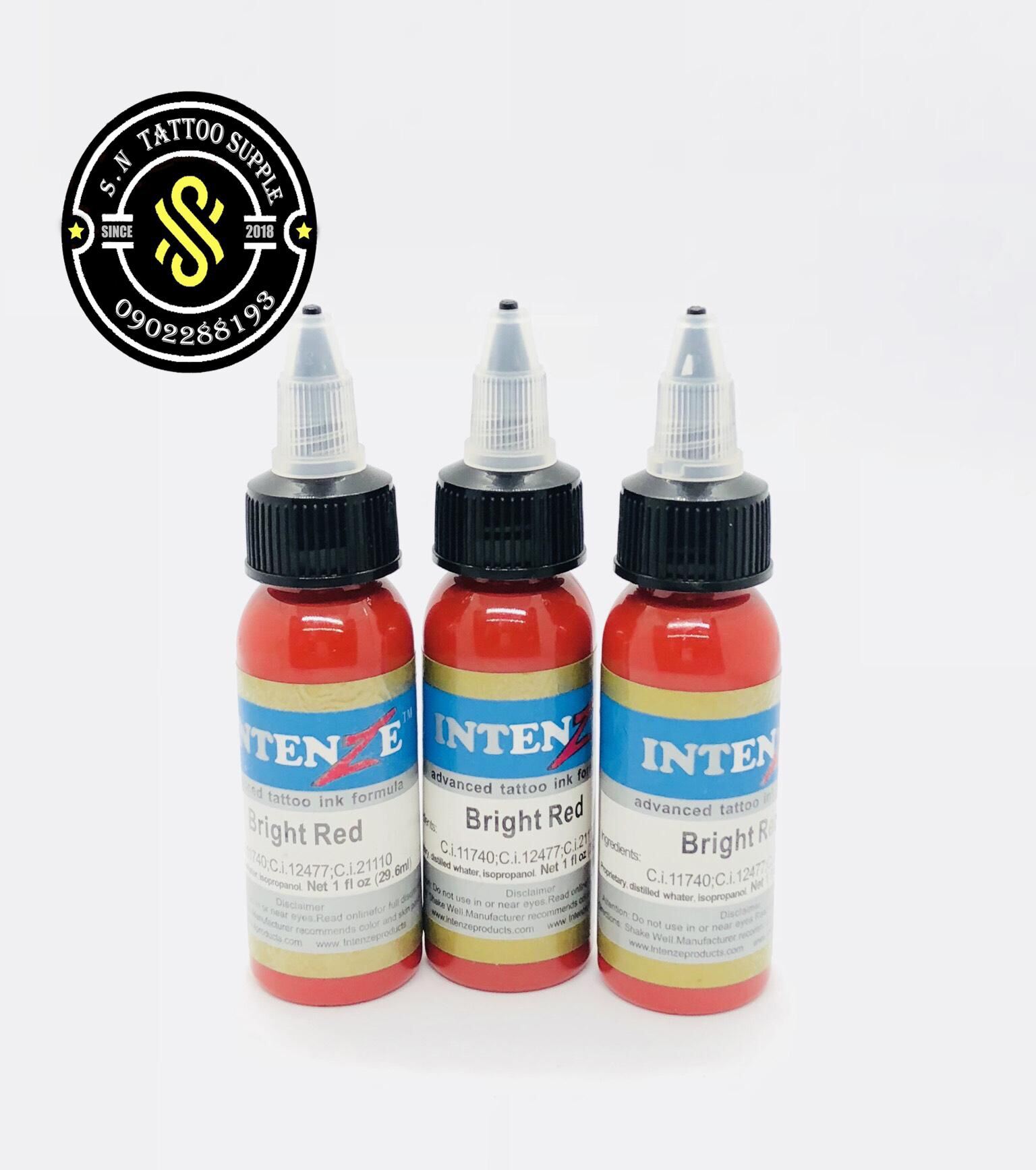 Mực Intenze màu Đỏ 30ml- Mực xăm hình chất lượng.