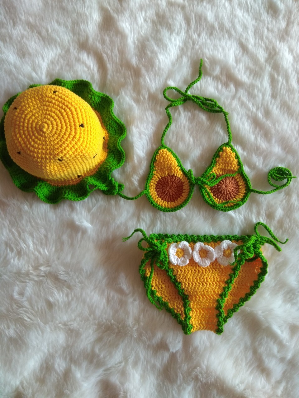 Set len quả bơ cho bé, đồ bơi đi biển cho bé, bikini quả bơ đi biển cho bé
