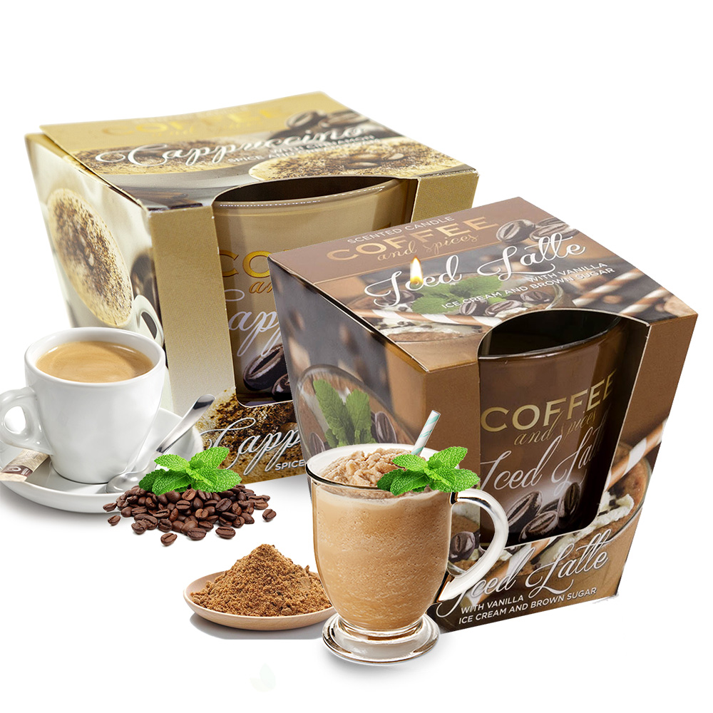 Cà phê capuchino - combo 2 nến thơm thiên nhiên bartek 115g, khử mùi, không khói, nhập khẩu châu âu