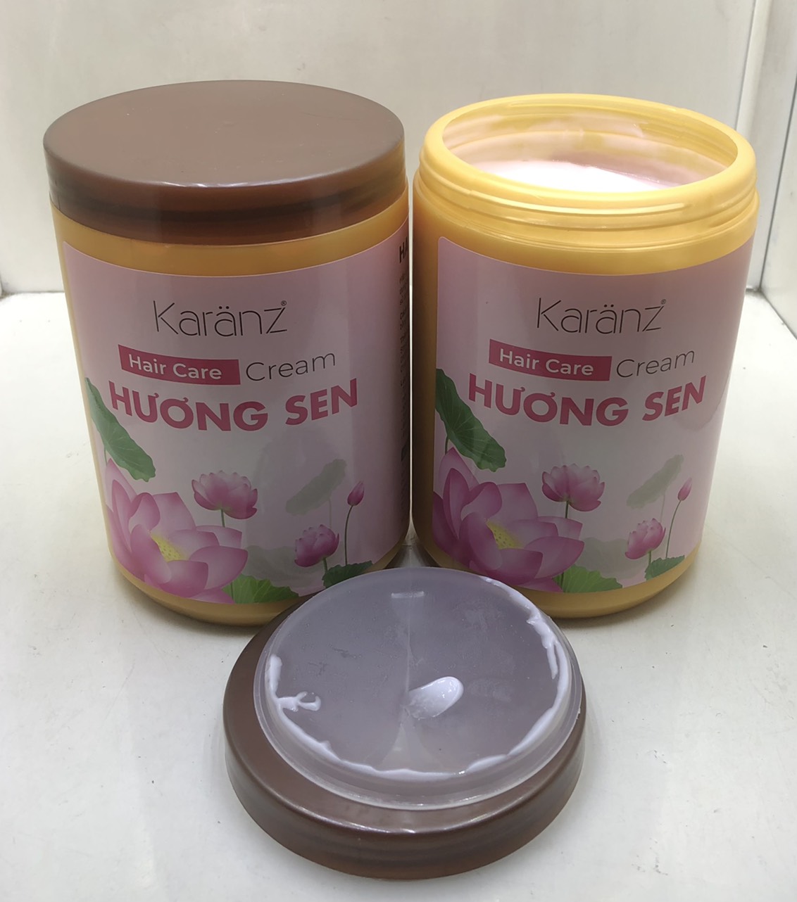 Hấp dầu (Kem ủ tóc) Karanz hương sen 1000ml dưỡng tóc mềm mượt, dành cho tóc khô xơ