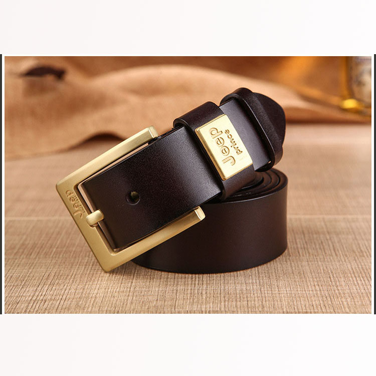 Thắt lưng da nam cao cấp POLO JEEPKING, dây nịt nam da thật rộng 38mm khóa kim dùng cho giới trẻ quần bò quần jean