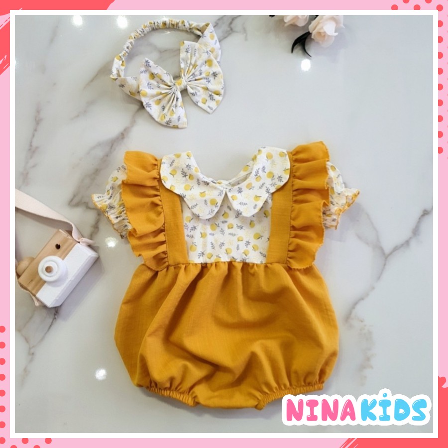 Body chip cho bé gái từ 3-13kg tặng kèm Turban - Quà thôi nôi, đầy tháng