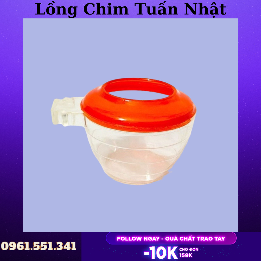Cóng ăn đỏ chào mào chất liệu nhựa mica giá rẻ họa tiết siêu đẹp