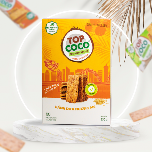 Bánh dừa nướng topcoco mè 180g