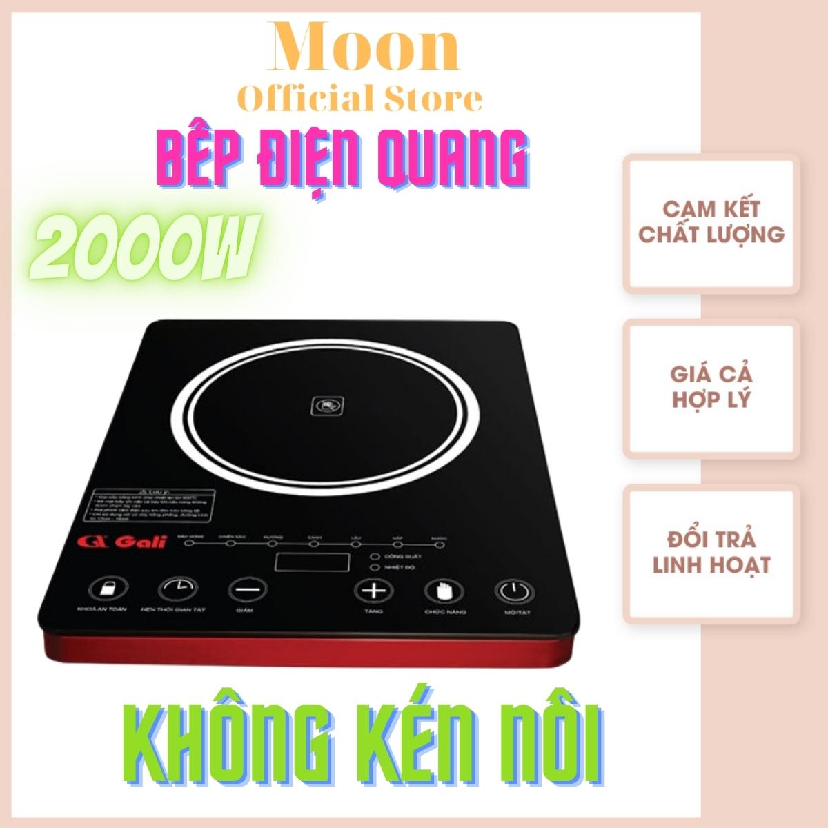 [HCM]Bếp điện quang đơn Gali 2000w thân nhôm, mặt kính nguyên khối, phím cảm ứng, hẹn giờ, chọn nhiệt độ nấu theo nhu cầu bảo hành 12 tháng Moon store