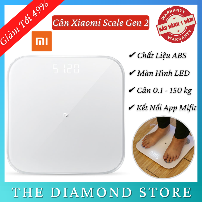 Cân Điện Tử Theo Dõi Sức Khỏe Xiaomi Smart Scale 2 - Cân Thông Minh Kết Nối Bluetooth Với Điện Thoại