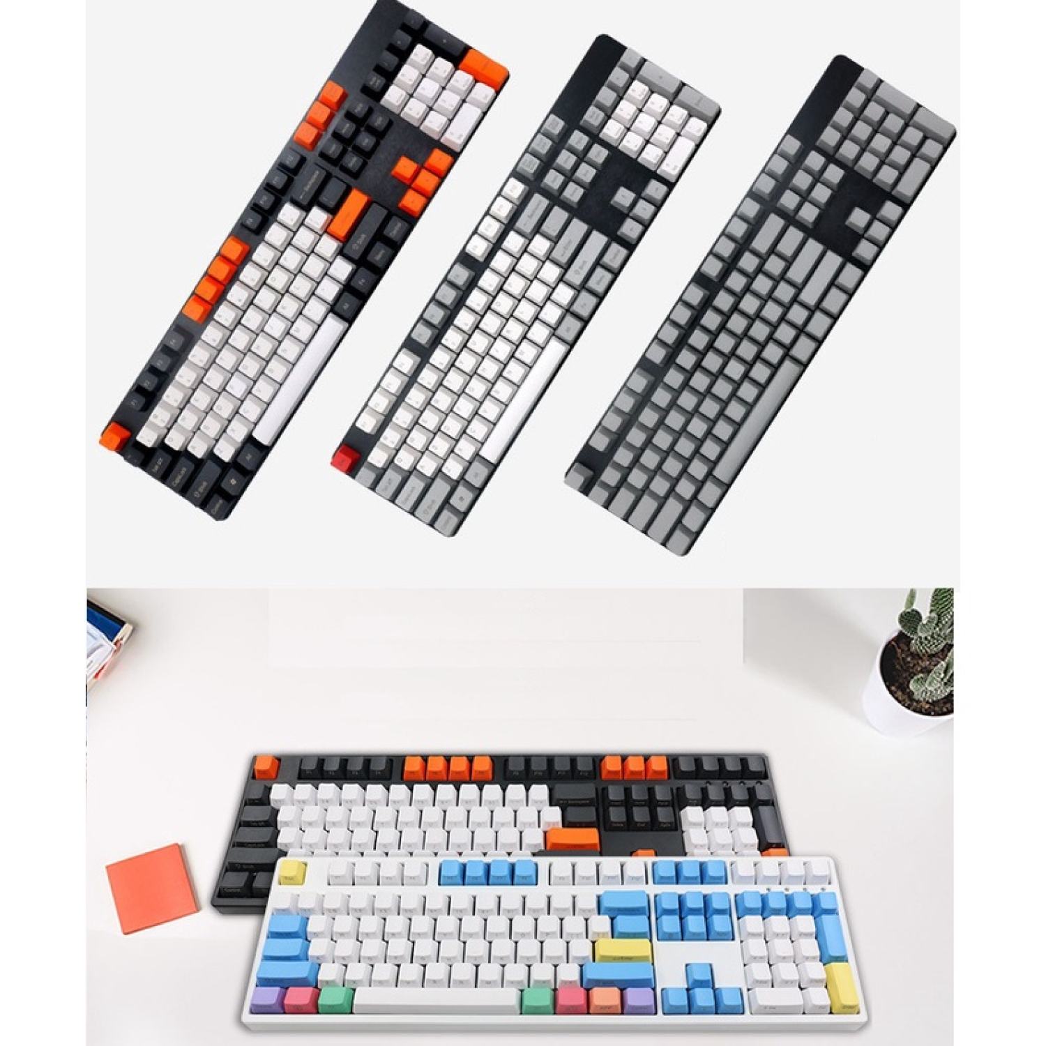 Set Keycap PBT fullsize TKL - bộ nút bàn phím cơ carbon sakura dolch
