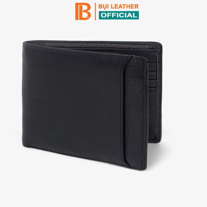 Ví nam da bò Nappa hạt phối da Saffiano V111, ngăn phụ đựng được được cả giấy tờ xe cũ, có lót bằng da heo cực sang trọng và chất lượng không sử dụng lót vải dễ bong tróc - Bụi leather - Bảo hành 12