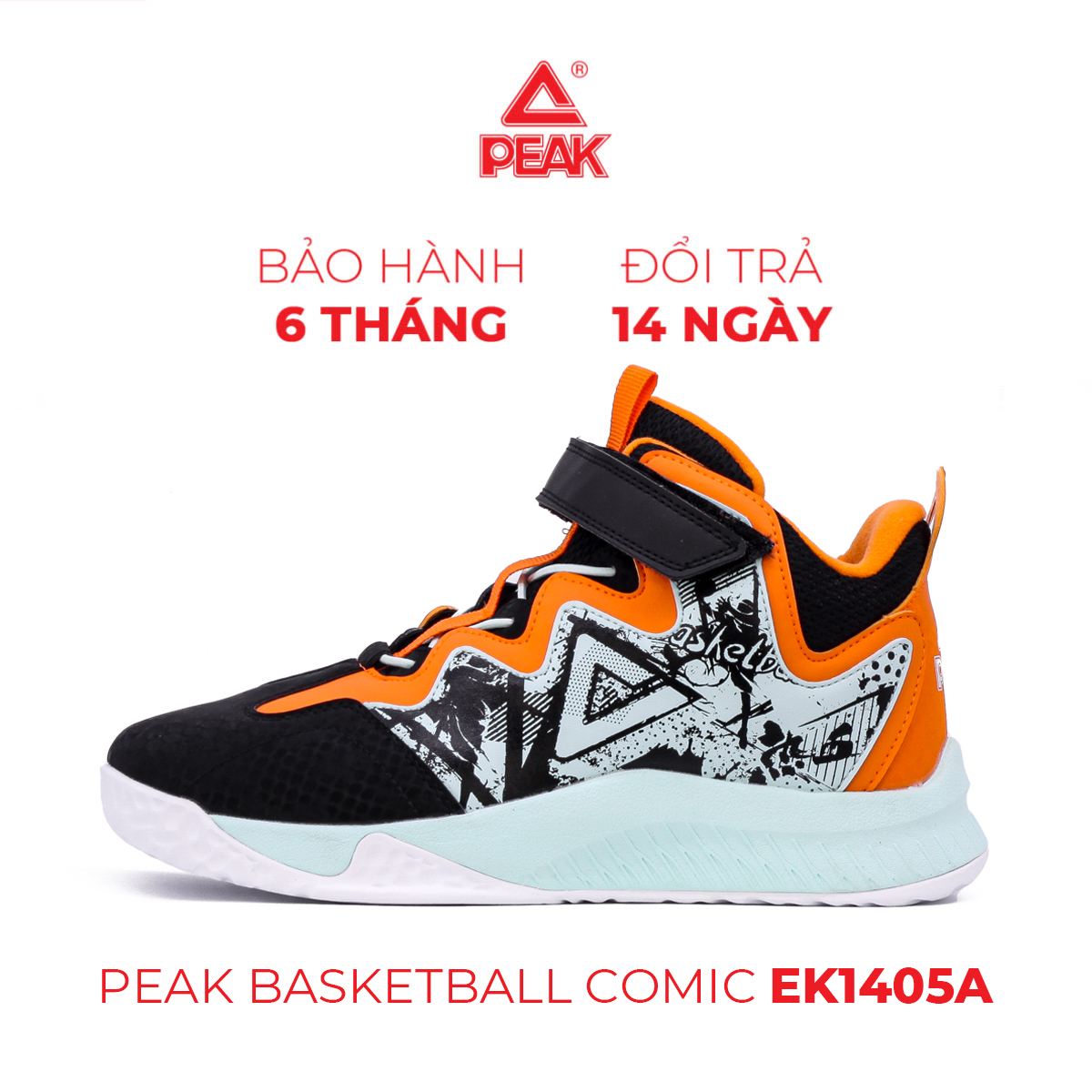Giày bóng rổ nam nữ cổ mid peak basketball comic ek1405a