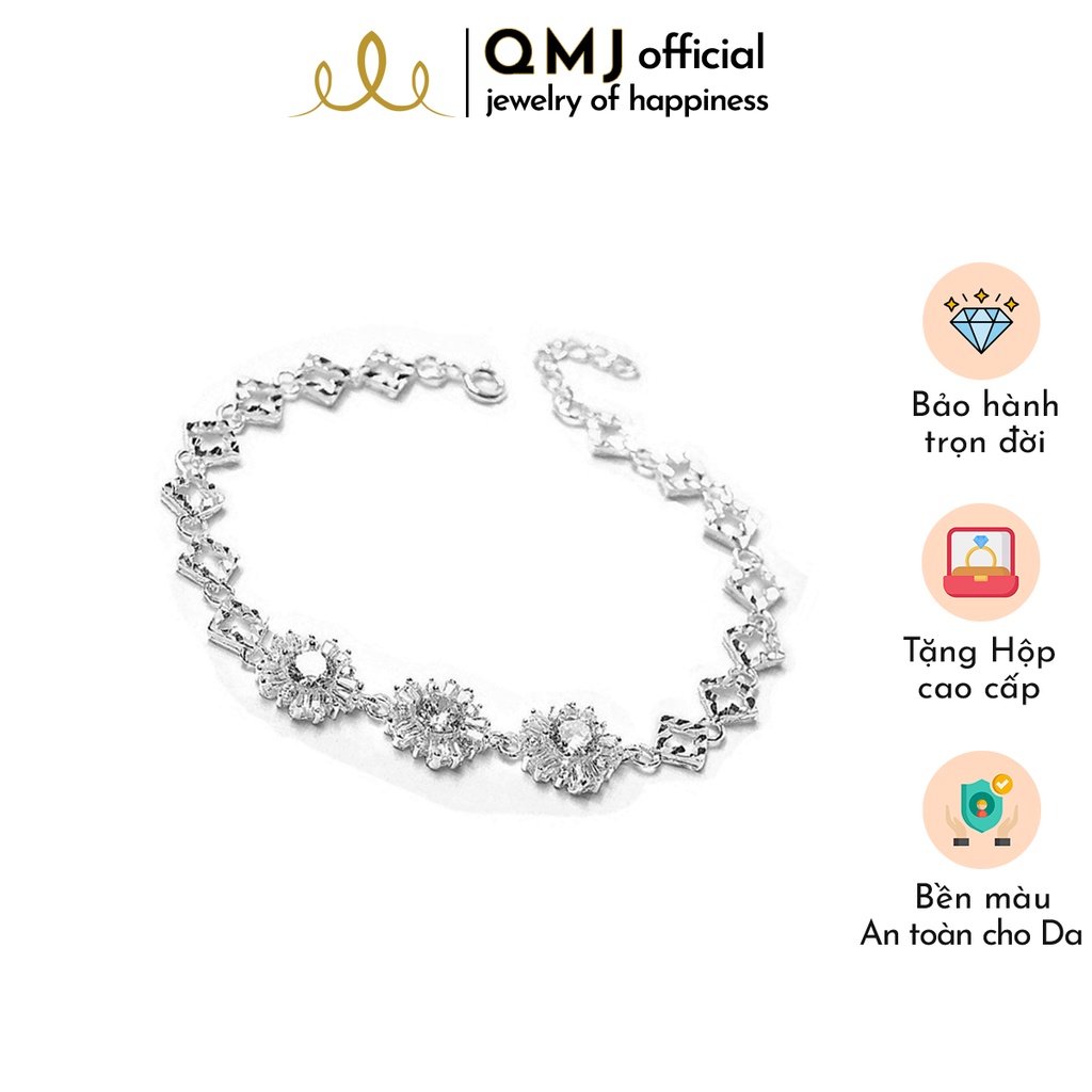 QMJ Lắc tay bạc Hoa tuyết 925 cao cấp tinh tế thiết kế độc lạ, thích hợp với cô nàng thích sự độc và lạ trang sức thời trang nữ đẹp - QLL0140