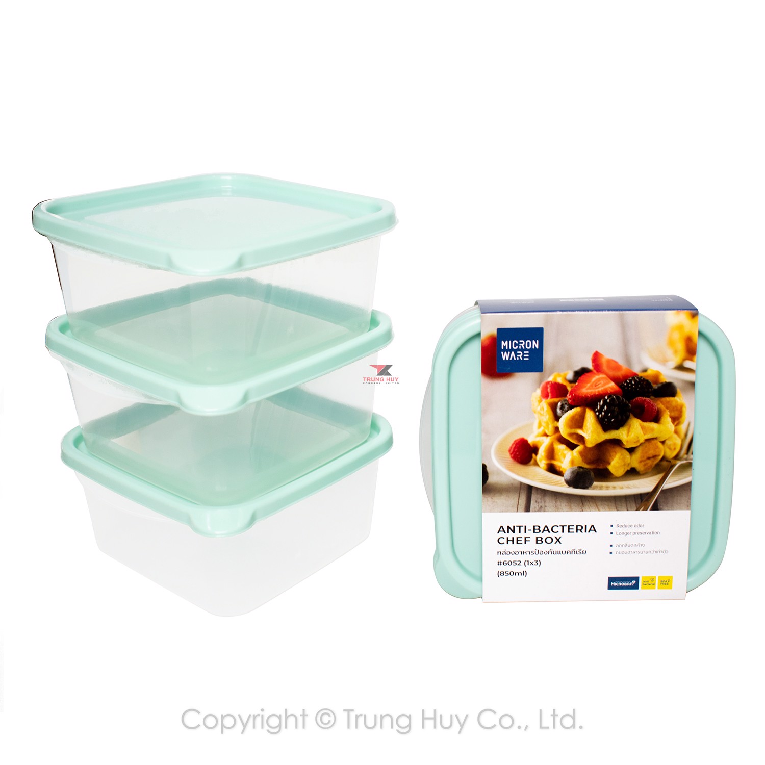 Bộ hộp nhựa 850ml 3 món - 6052/3 - Micron Ware