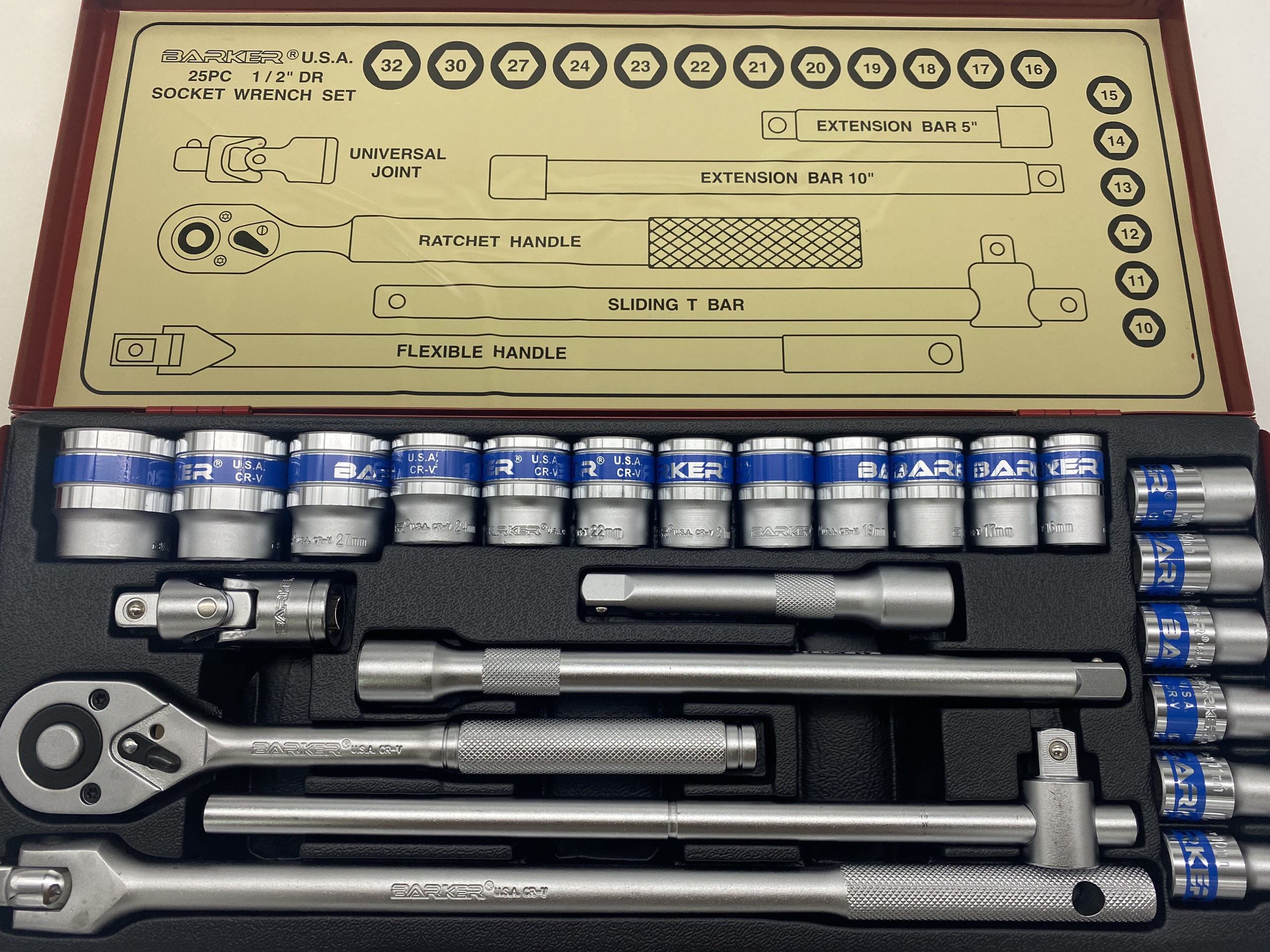 [HCM]Bộ khẩu tuýp hàng cao cấp hiệu BARKER 25 chi tiết