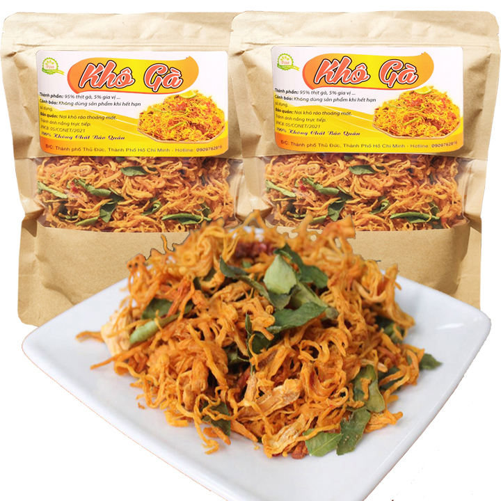 1kg khô gà lá chanh loại túi zip hàng chất lượng cao cấp hiệu TPS