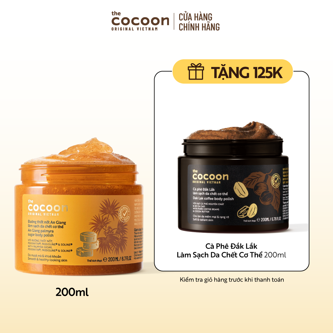 Đường Thốt Nốt An Giang tẩy da chết cơ thể Cocoon 200ml