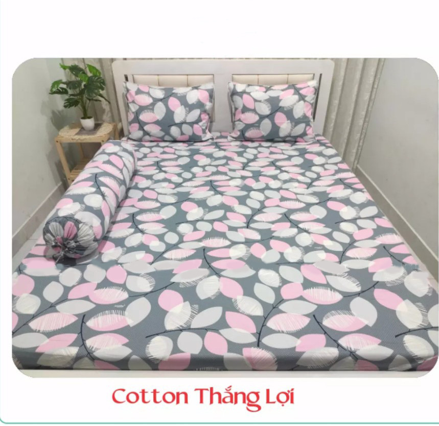 [HCM]Bộ Drap gối  Cotton Thắng LợI  { 4 MÓN } chuẩn logo CTY