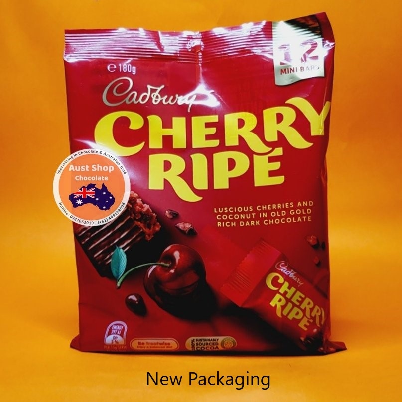 Socola nhân dừa mứt cherry Cadbury Cherry Ripe Sharepack 12pk 180g - Oz product - Aust Shop Chocolate