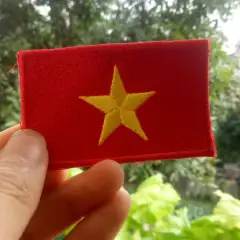 Patch cờ vải sticker Việt Nam thêu full chỉ không có nhám dính