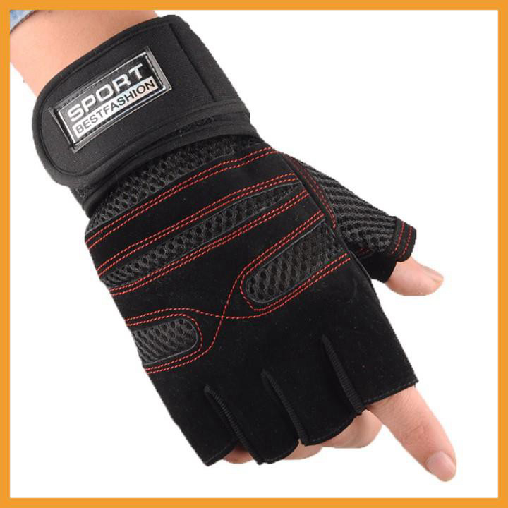 Găng Tay Tập GYM Sport Cụt Ngón - Bao Tay Phượt - Găng Tay Tập Tạ - Găng Tay Đi Xe Máy Đi Phượt