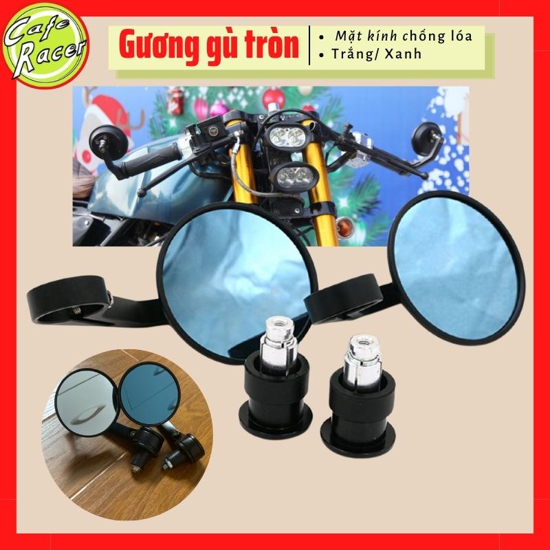 Gương gù tay lái chiếu hậu xe máy hàng cao cấp mặt kính chống lóa, phù hợp mọi loại xe wave dream Sirus SH Vespa LX Gn125 Cafe Racer Win