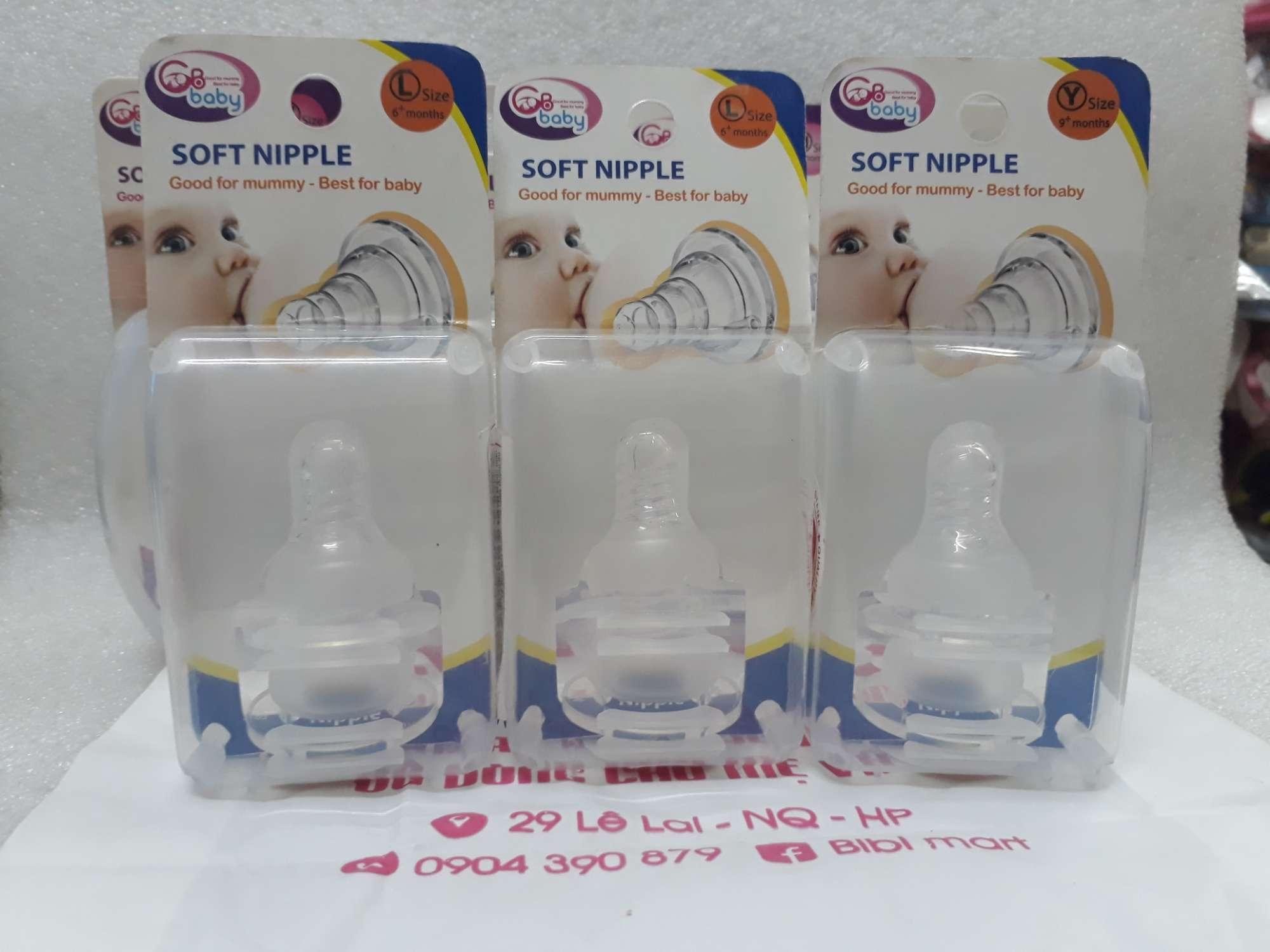 Vỉ 2 núm ti GB Baby cổ rộng / cổ hẹp thay thế cho các loại bình size S,M,L,Y