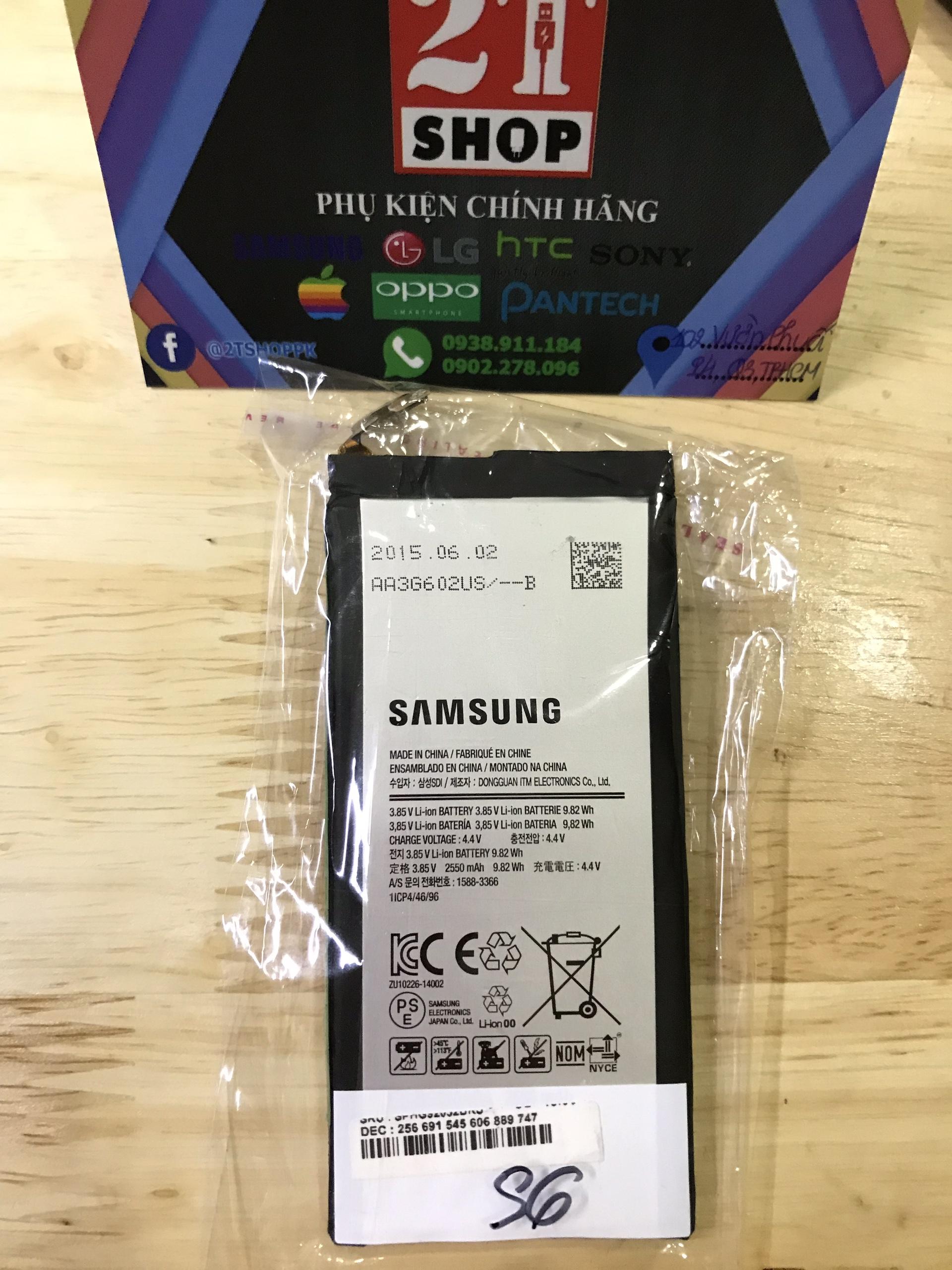 Pin galaxy s6 chính hãng, dung lượng 2550mah, eb-bg920abe