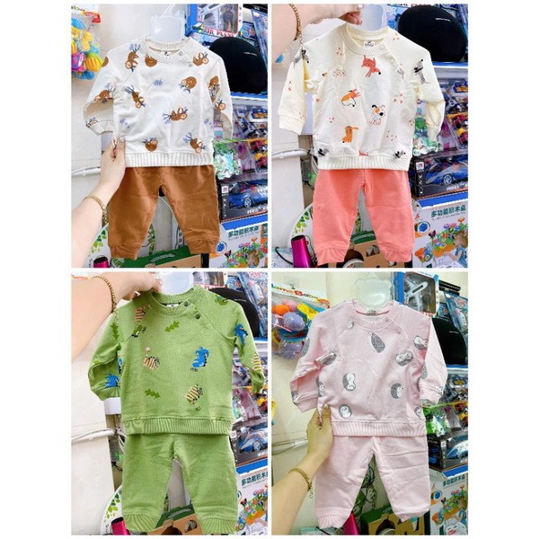 Bộ Lullaby dài tay raglan French Terry/Nỉ da cá NH709P