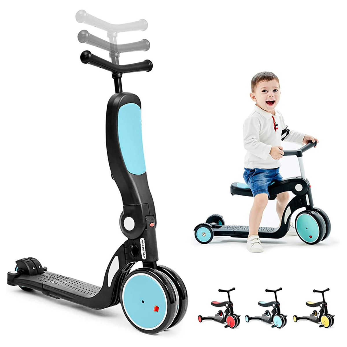 Xe trượt scooter đa năng 5 trong 1 ROADSTAR freekids chính hãng, phiên bản 2020 kèm cần đẩy