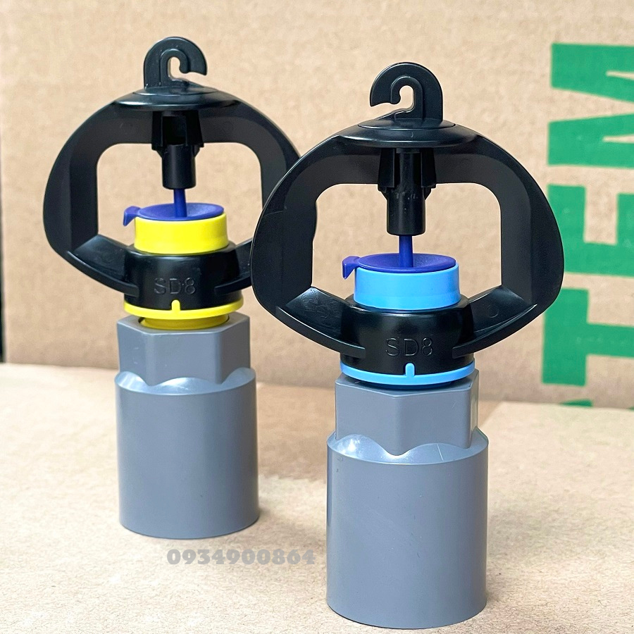 Béc phun tưới cây SD8 kết nối ống phi 21mm thích hợp tưới rau, hoa, cây trồng