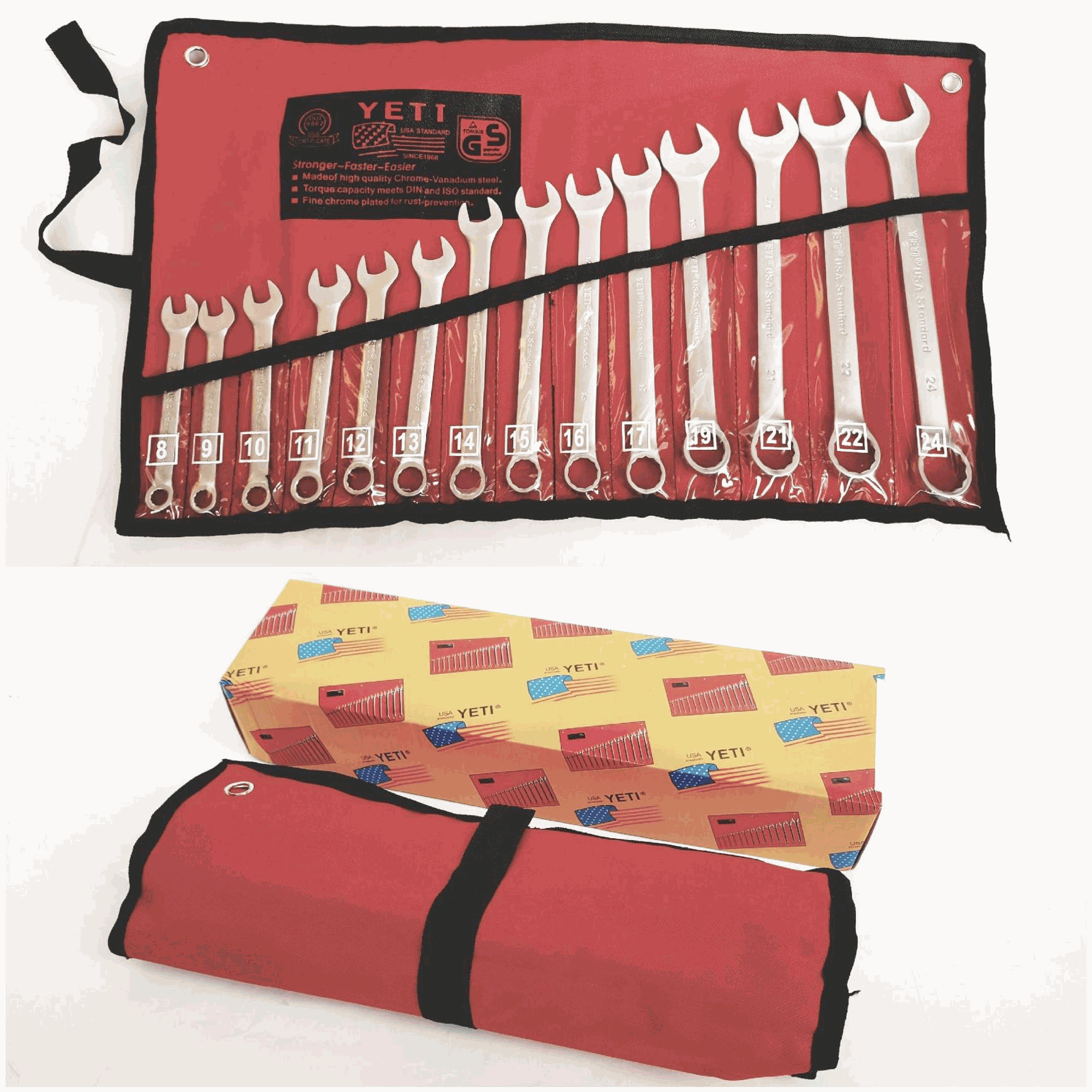 Bộ chìa khóa sửa xe ,cờ lê vòng miệng gồm 14 cây 8-24mm - Giá rẻ, chất lượng tốt, phục vụ sửa chữa trong gia đình hoặc cho thợ sửa xe.