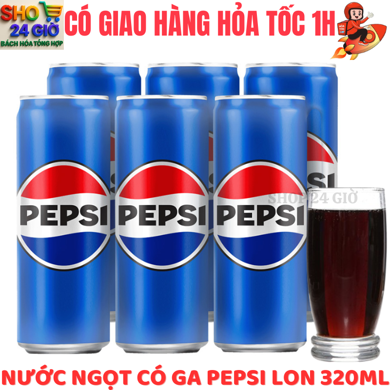 Pepsi 1 Lốc 6 Lon 320 ml - Shop 24 Giờ