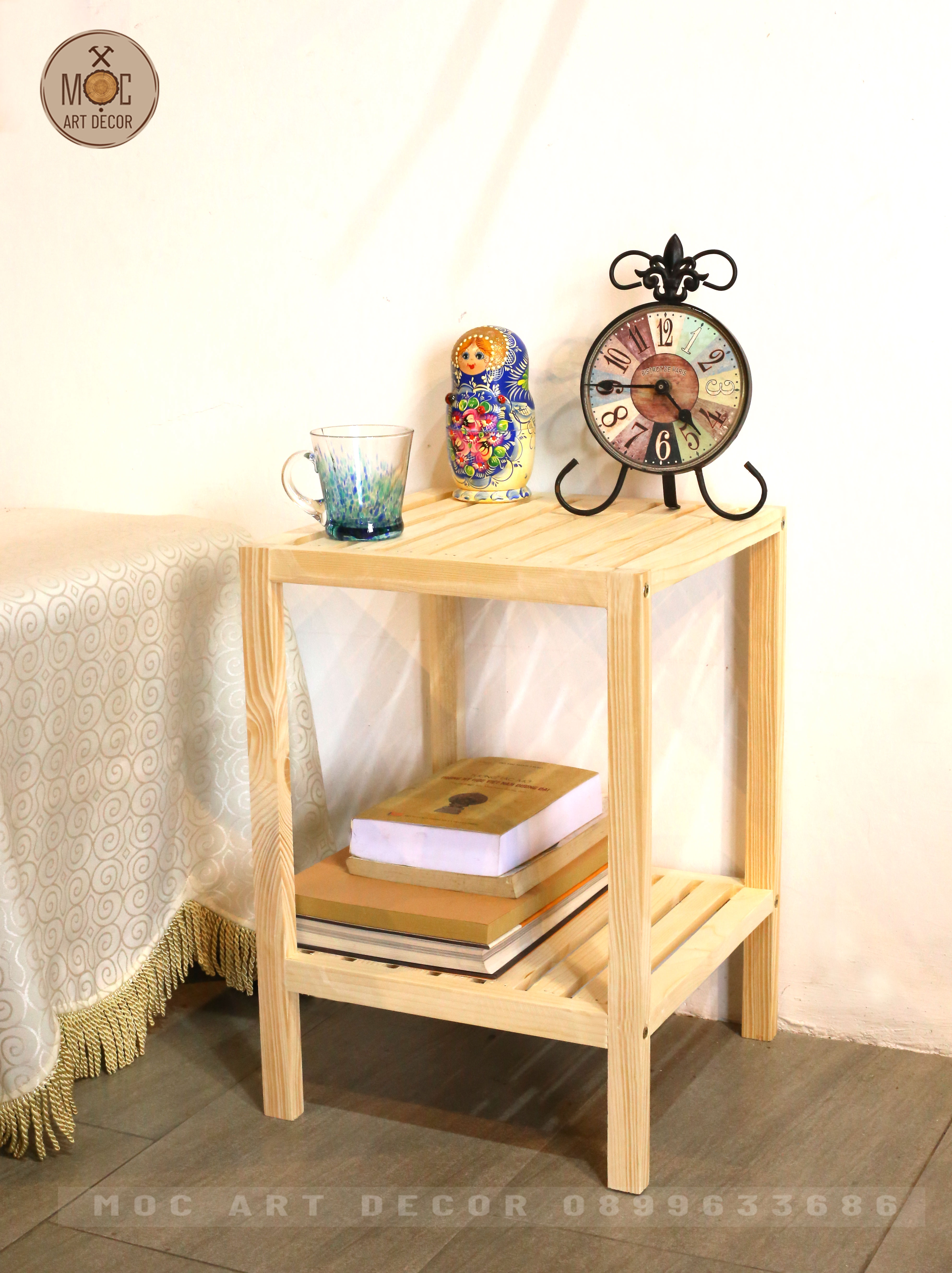 Kệ Tab Để Đầu Giường Bằng Gỗ Thông Nhập Khẩu