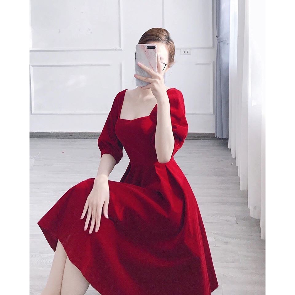 Đầm xòe umi tiểu thư sang trọng