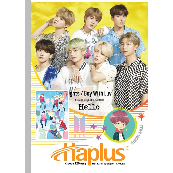 Hải tiến vở kẻ ngang haplus - kpop 80 trang lốc 10 quyển